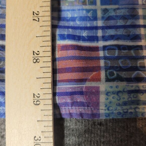 Luchiano Visconti Mens Shirt Size M  Square Blue Colorful Long Sleeve - Picture 10 of 12